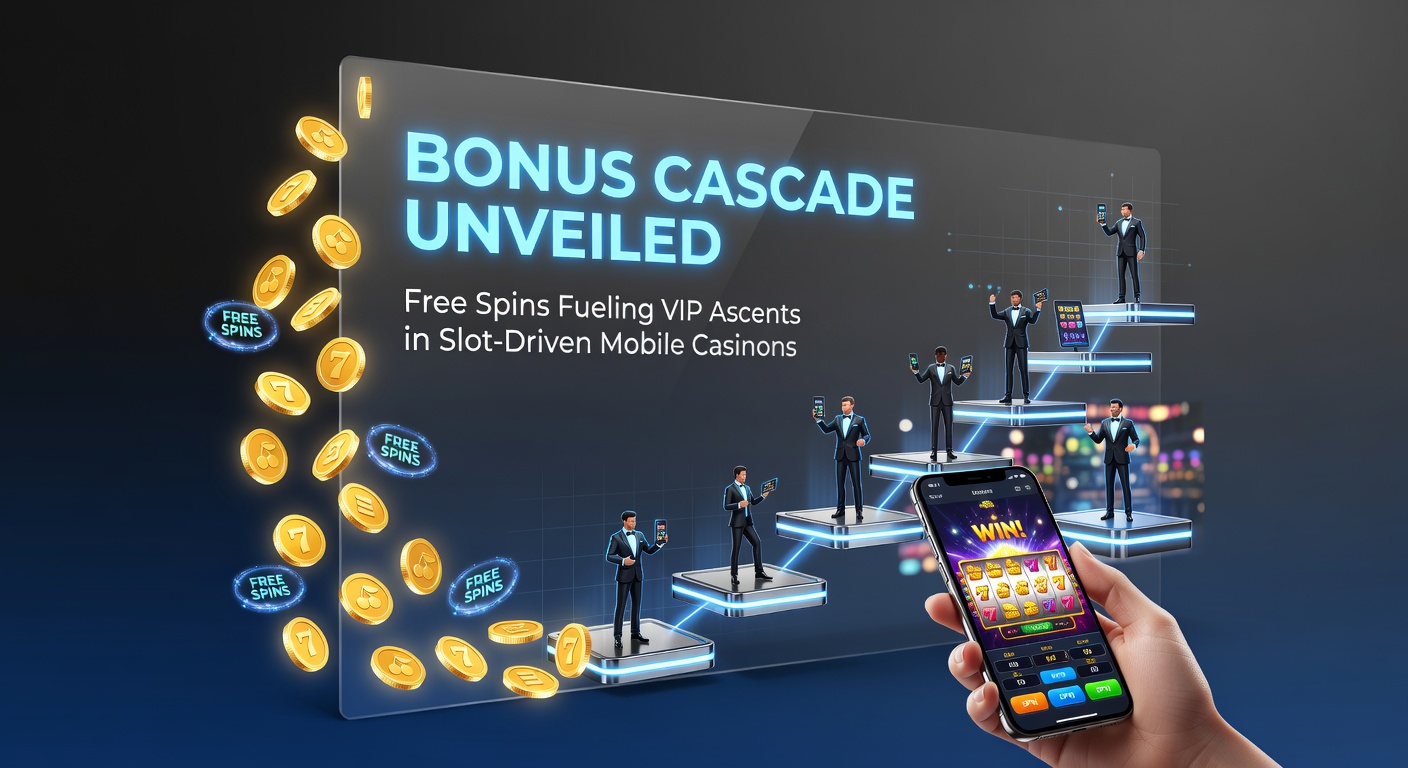 Vibrant slot reels cascading with bonus symbols and free spin triggers on a mobile screen, illustrating escalating rewards in casino games