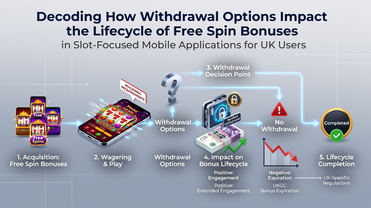 Mobile slot interface showing free spin bonus activation and withdrawal selection screen