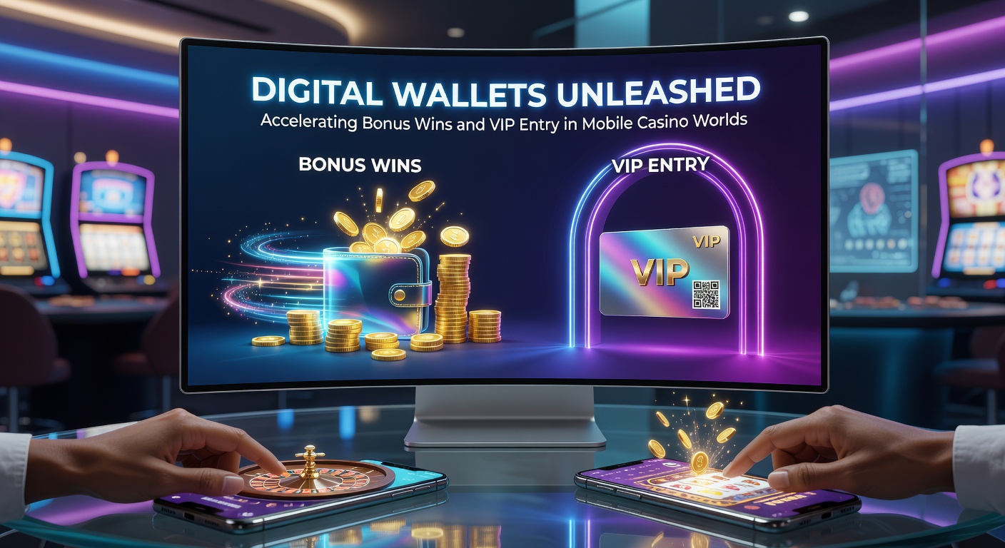 Dynamic graphic of VIP badge emerging from digital wallet cash flow amid spinning slot reels on a smartphone