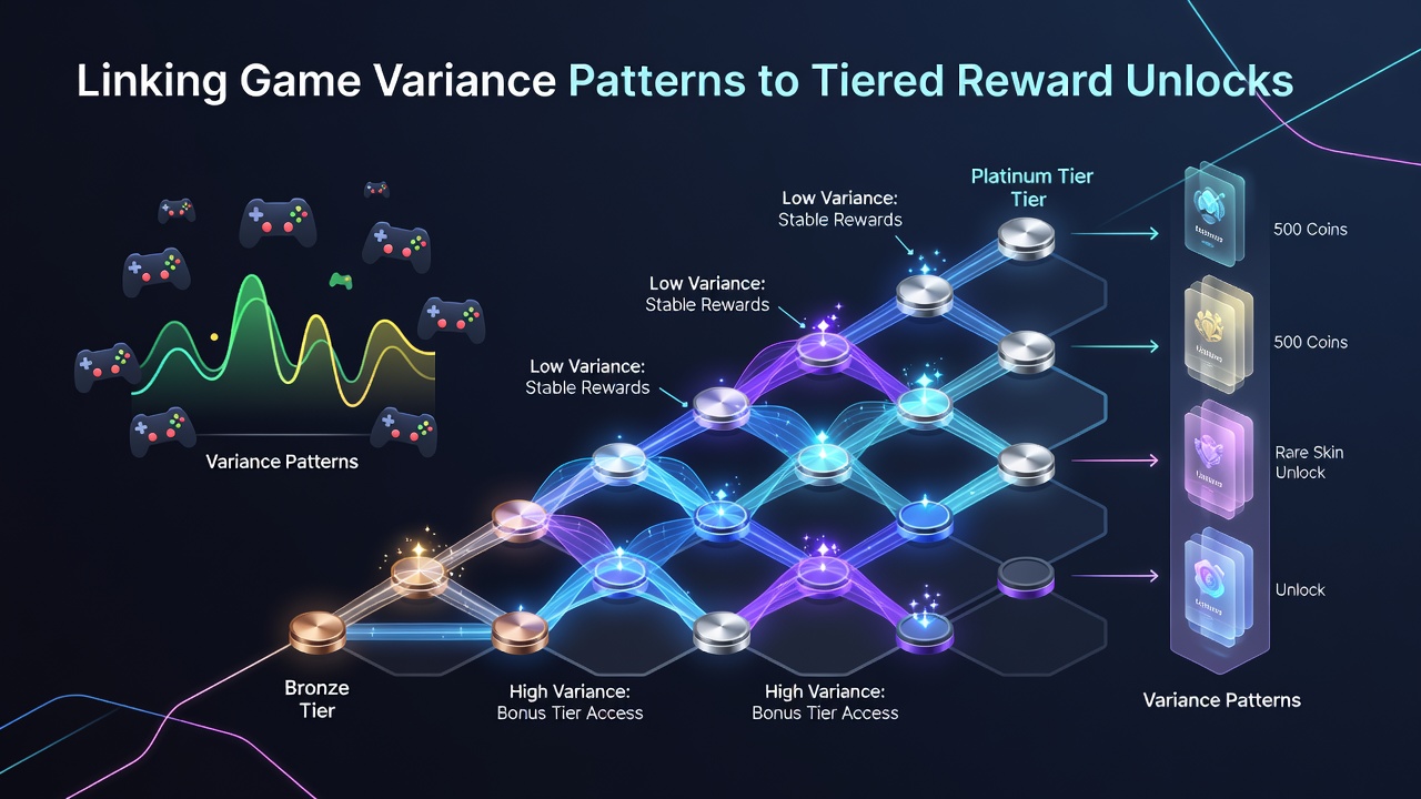 Chart illustrating how variance affects reward tier progression in mobile apps