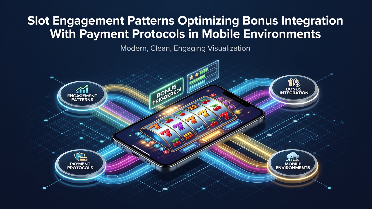 Diagram illustrating data flow between mobile slot engagement tracking, bonus servers, and secure payment gateways
