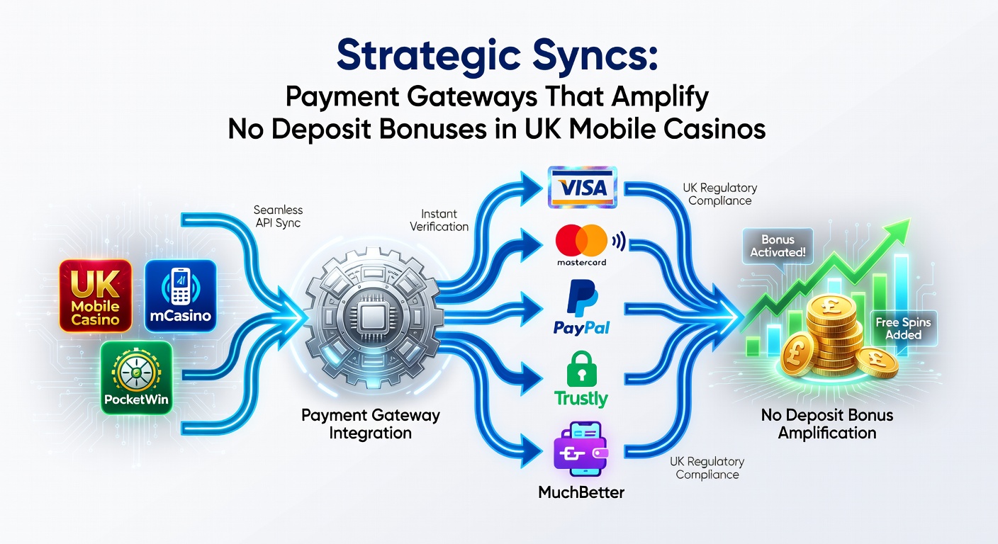 Infographic showing payment gateway icons connected to casino bonus flows, with arrows indicating speed and conversion boosts